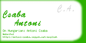 csaba antoni business card
